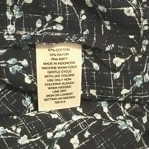 a.n.a Long Sleeve Stand Collar Blouses Blue Spring Floral XL - Picture 10 of 11